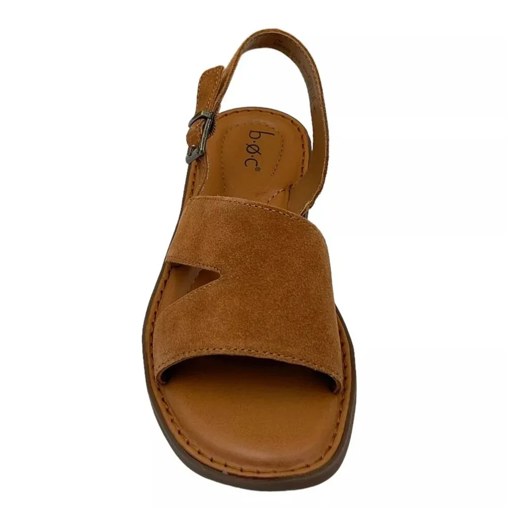 B.O.C Women’s Flat Sandals Size 7 Brown Suede Upper Lightweight & Comfortable‎
